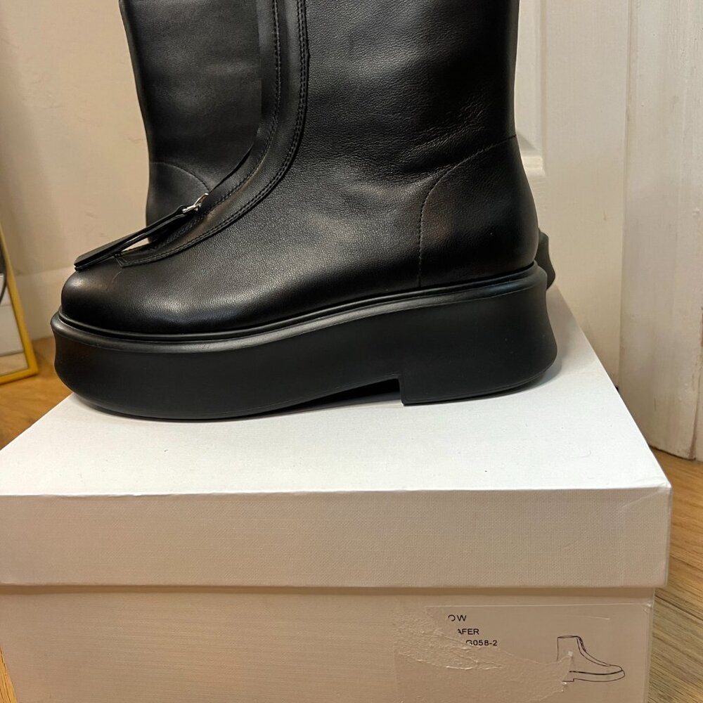 The Row Black Zipped Boot I in Leather - Picture 2 of 12